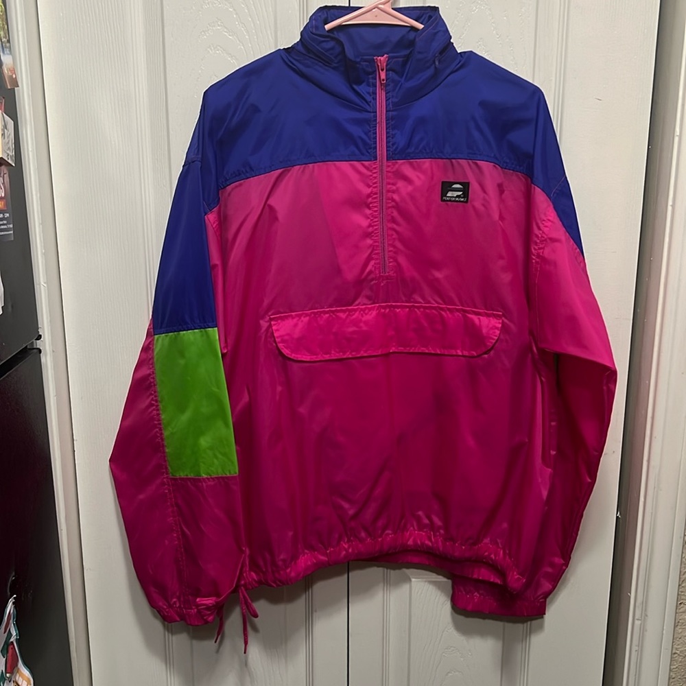 Women's Vintage Cycling Wear By Performance Multi Color Wind Breaker Size M